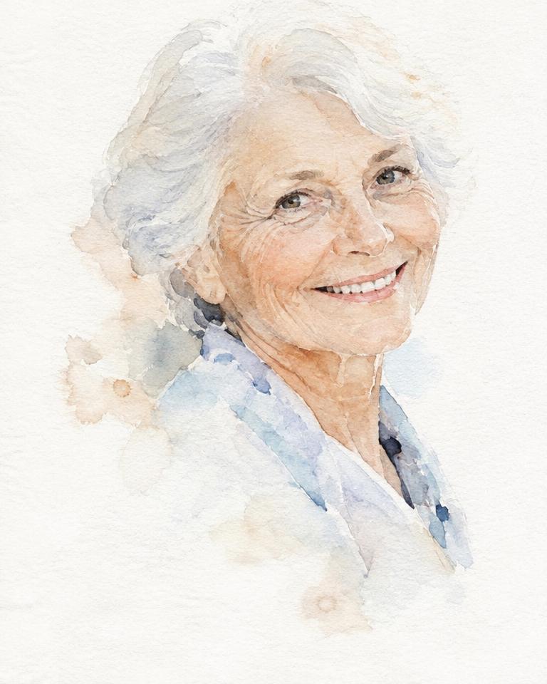 Grandmother in the garden — portrait